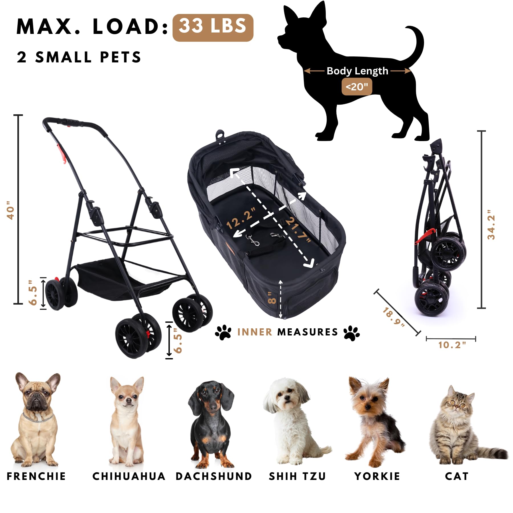 Bicystar pet stroller side view with detachable carrier for versatile use.