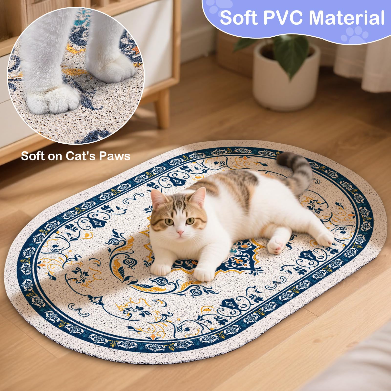 Bienbee cat litter mat multifunctional as food and water mat.