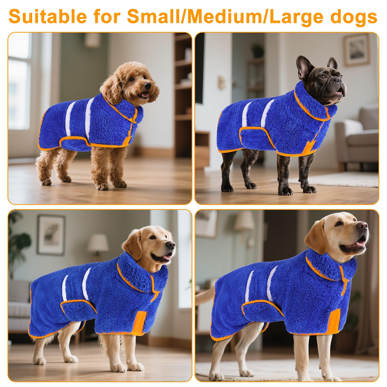Bienbee dog bathrobe dark blue XL suited for larger breeds