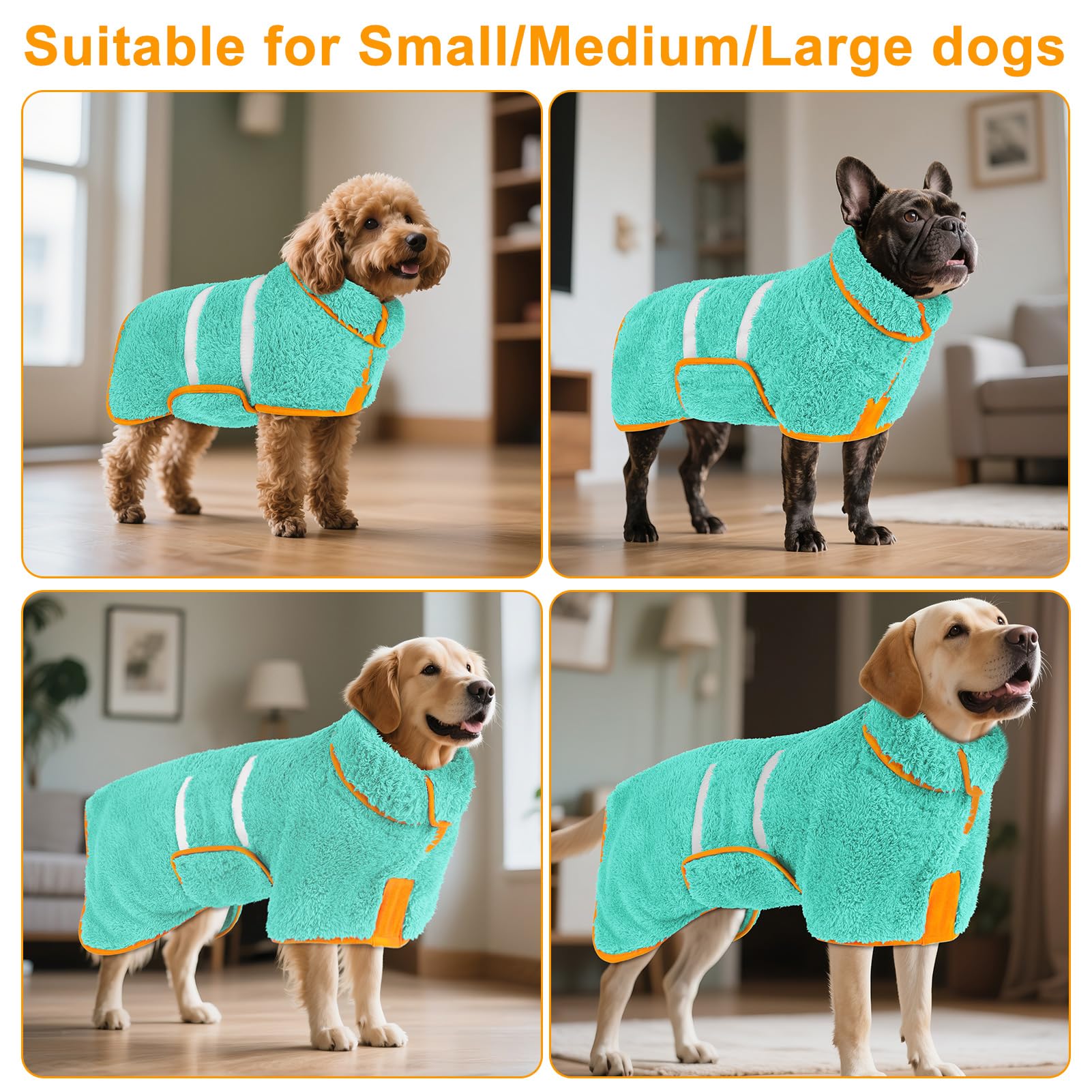 Bienbee dog bathrobe five-size range fits most breeds comfortably