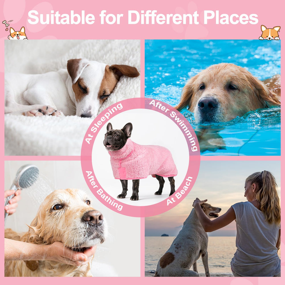 Bienbee dog bathrobe machine-washable care image communicates easy cleaning.