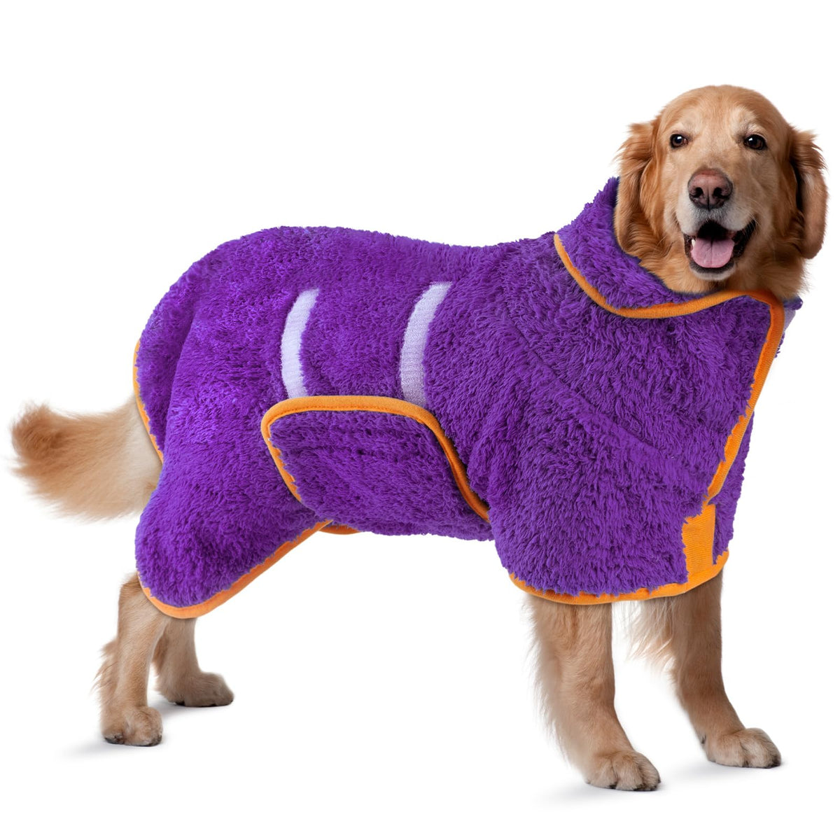 Bienbee dog bathrobe close-up of plush fleece for fast moisture absorption
