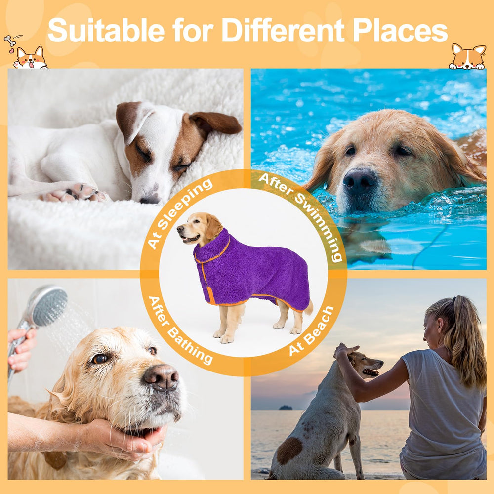 Bienbee dog bathrobe in XXL size demonstrates roomy fit