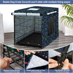 Bienbee dog crate cover close-up shows 420D Oxford fabric and tear resistance.