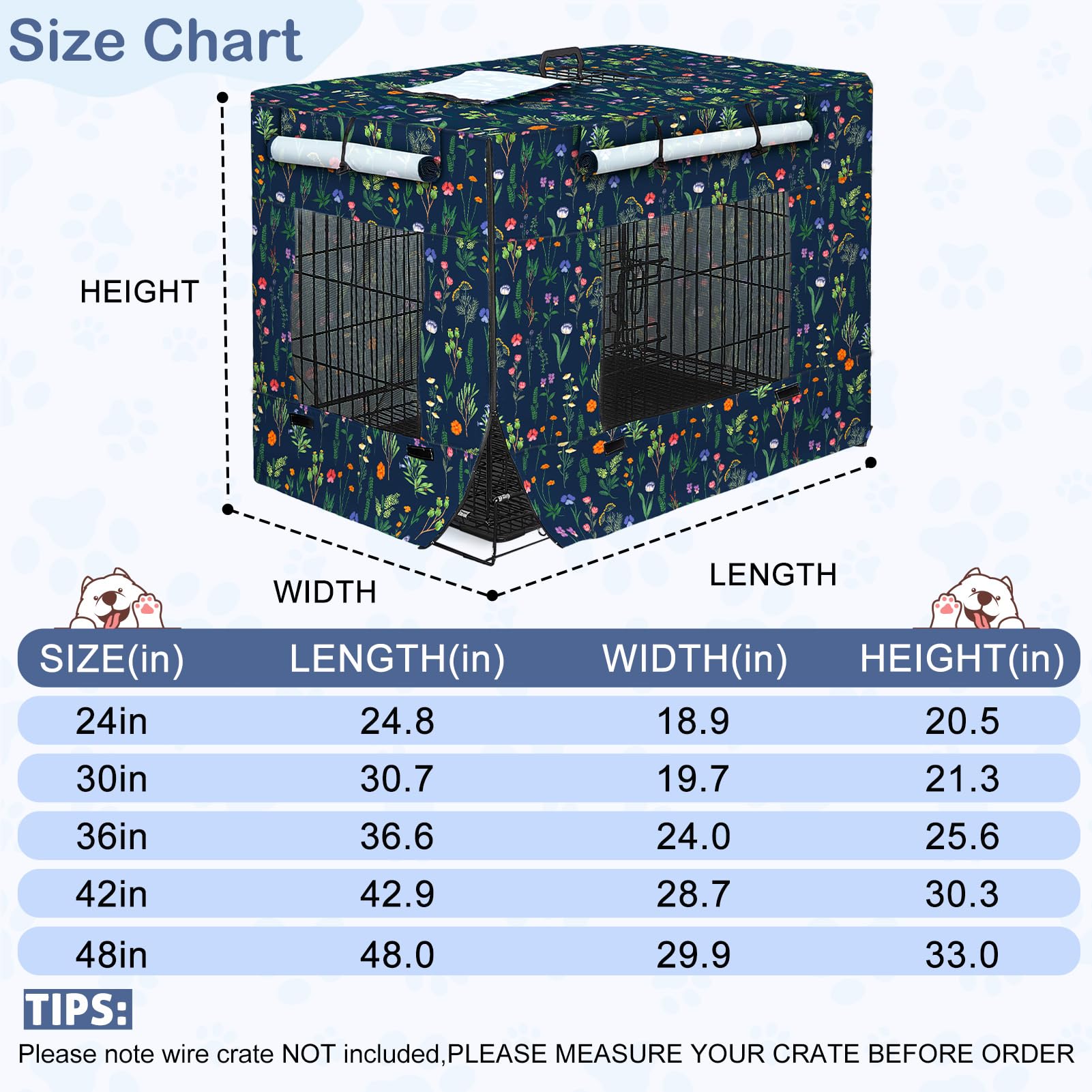 Bienbee dog crate cover universal fit across multiple crate sizes.