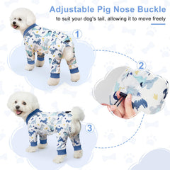 Bienbee dog pajamas adjustable drawstring back length for easy sizing control