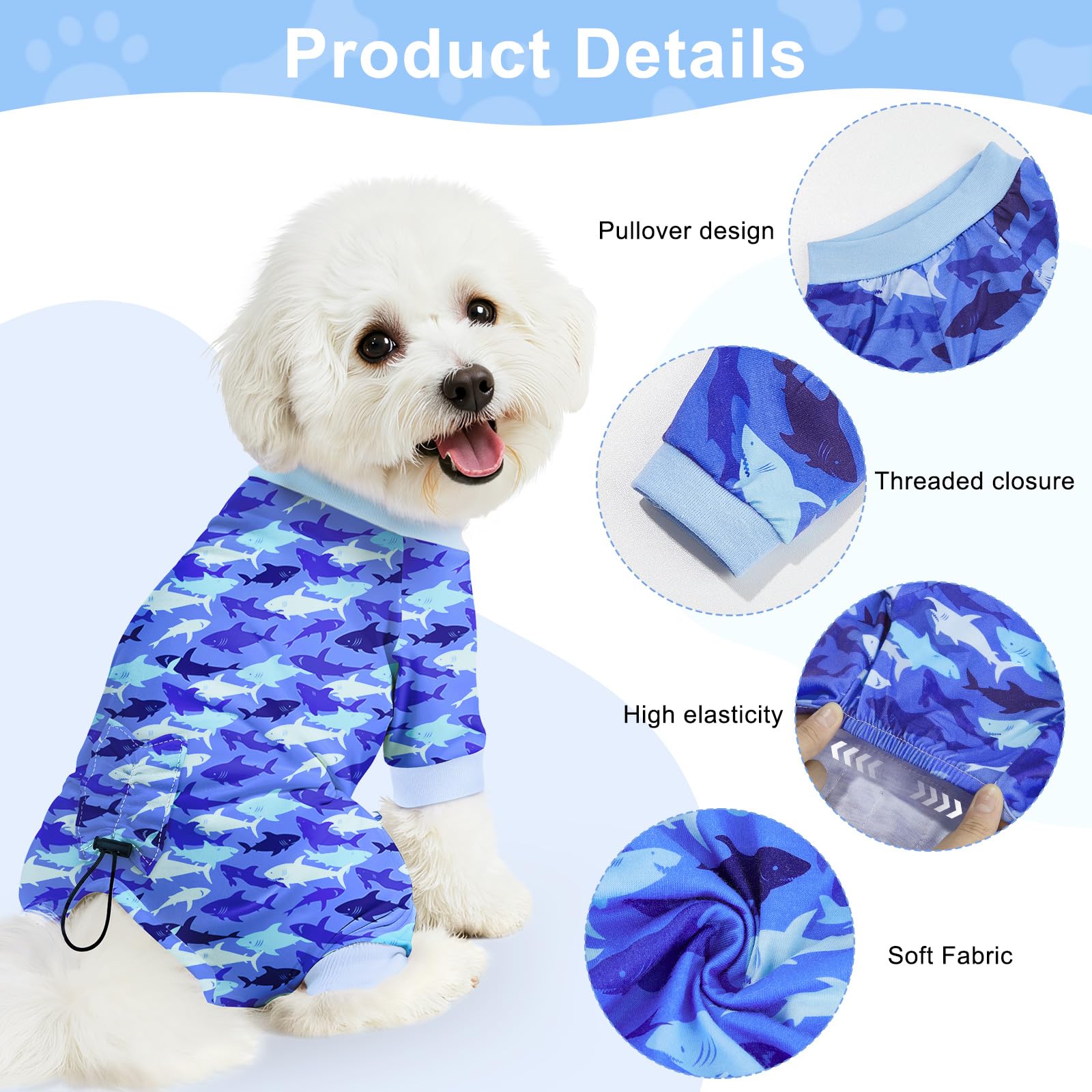 Bienbee dog pajamas back-length adjust, customizable fit for different breeds.