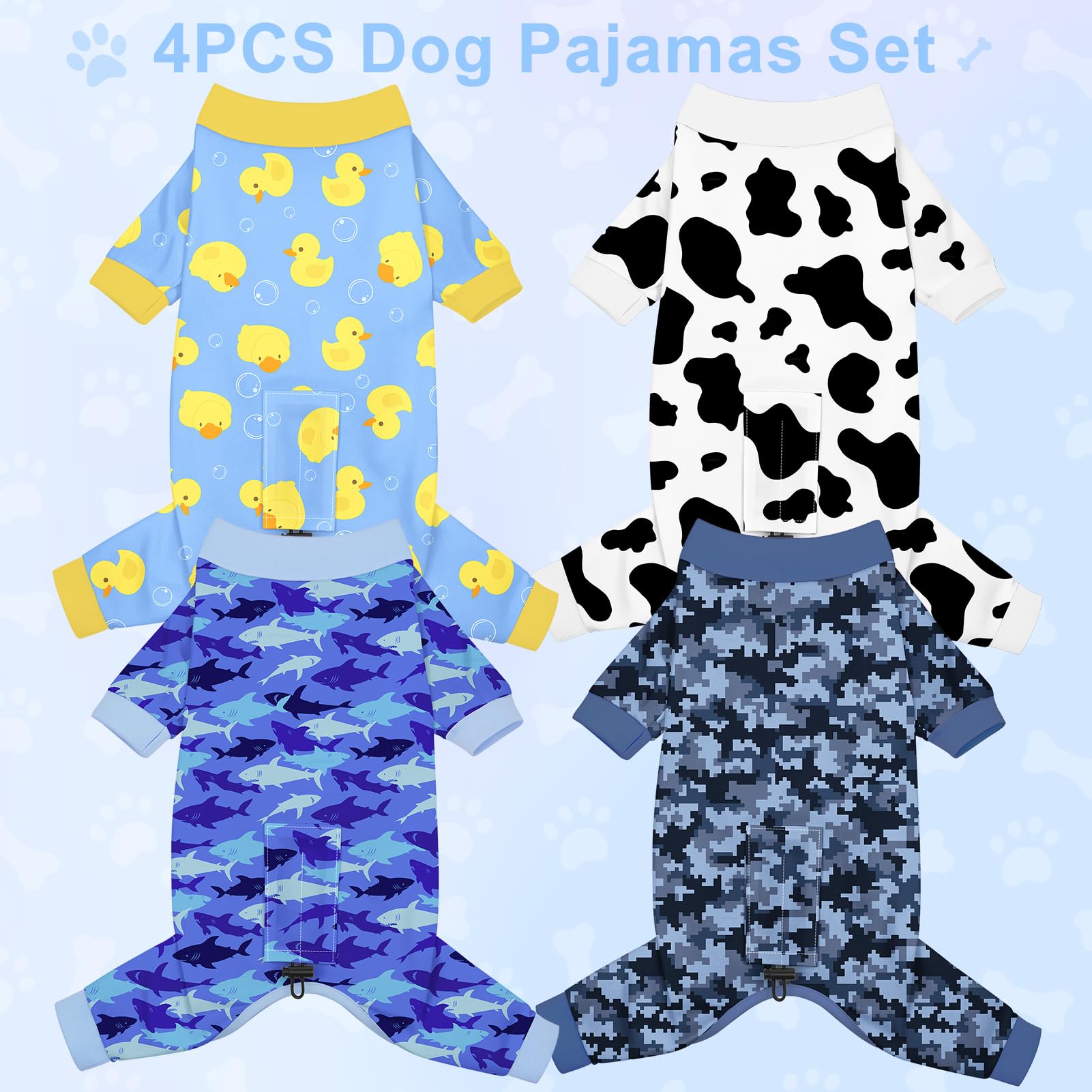 Bienbee dog pajamas dinosaur pattern, playful wear for daily use.