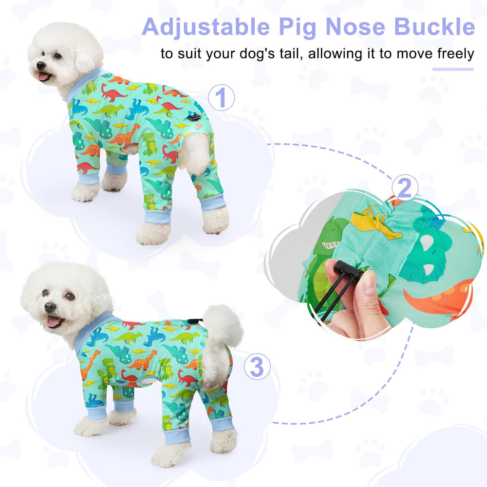 Bienbee dog pajamas duck pattern with easy pullover design for quick dressing.