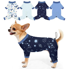 Bienbee four-pack dog pajamas with assorted patterns for cute daily wear and photos