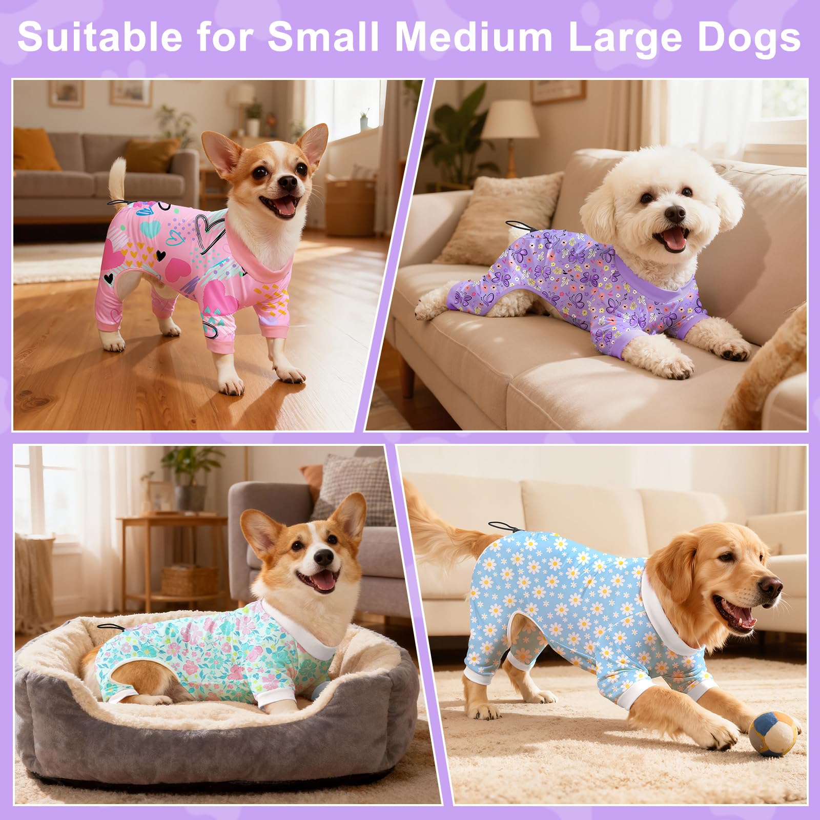 Bienbee dog pajamas love-heart pattern enhances cuddle-time comfort and charm.