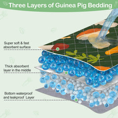 Bienbee Guinea Pig Bedding absorbent layer captures urine, keeping the setup drier.