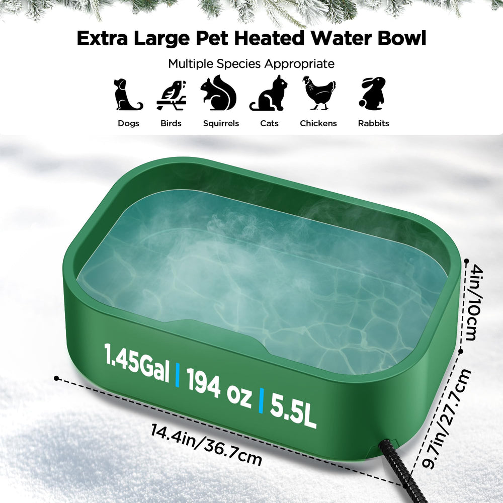 BietrunPro heating element warms water quickly for winter pet hydration.