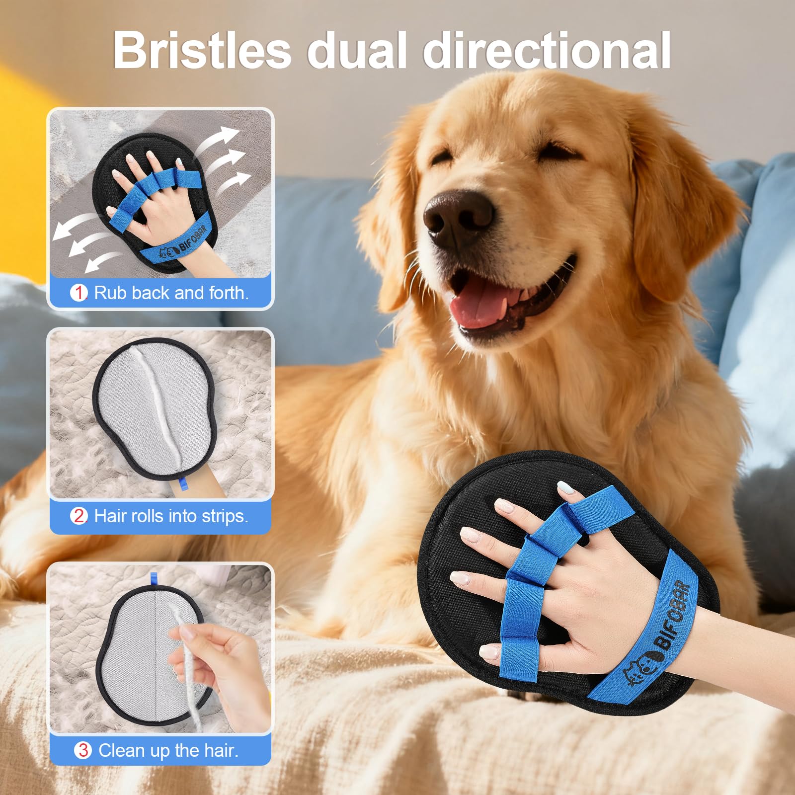 Bifobar electrostatic glove close-up shows non-slip grip for easy cleaning