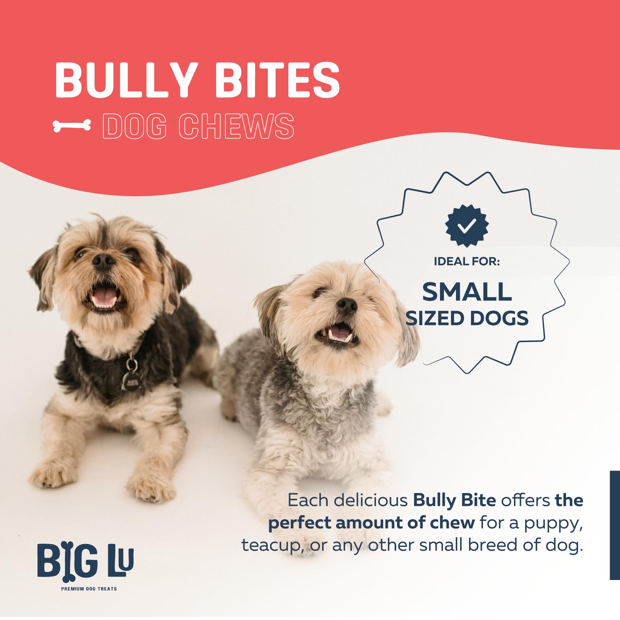 Big Lu bully sticks braided sticks provide longer chew sessions.