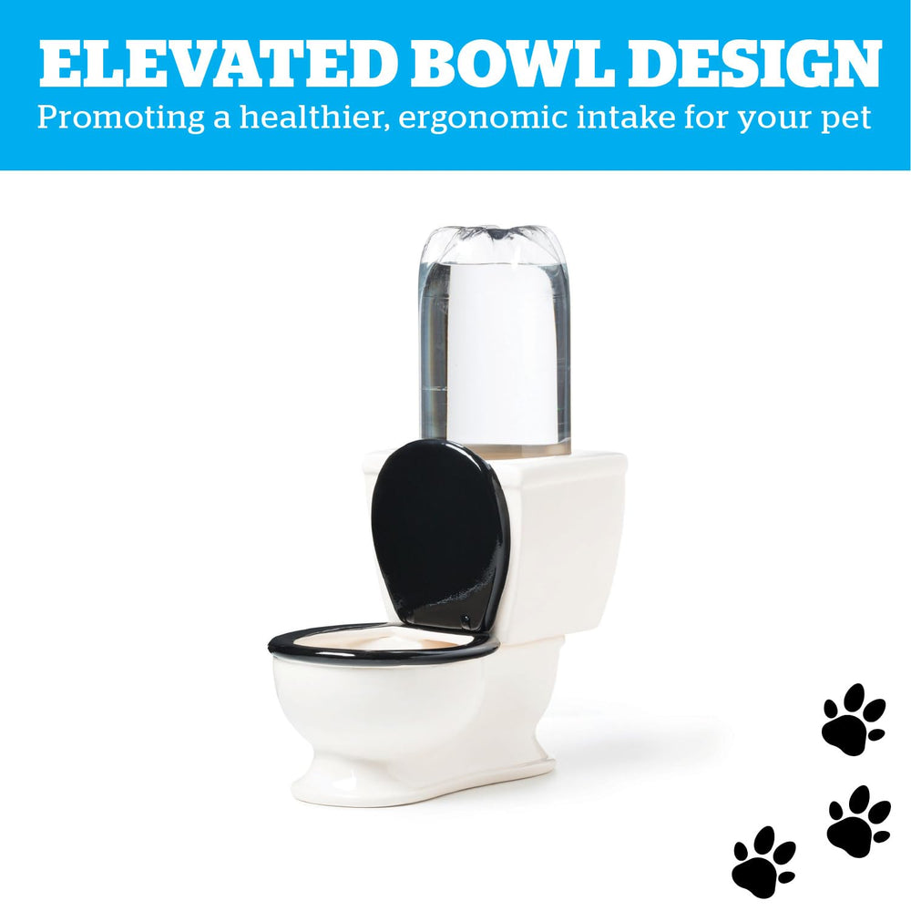 BigMouth Inc toilet-shaped water dish for dogs and cats, a fun sipping bowl.