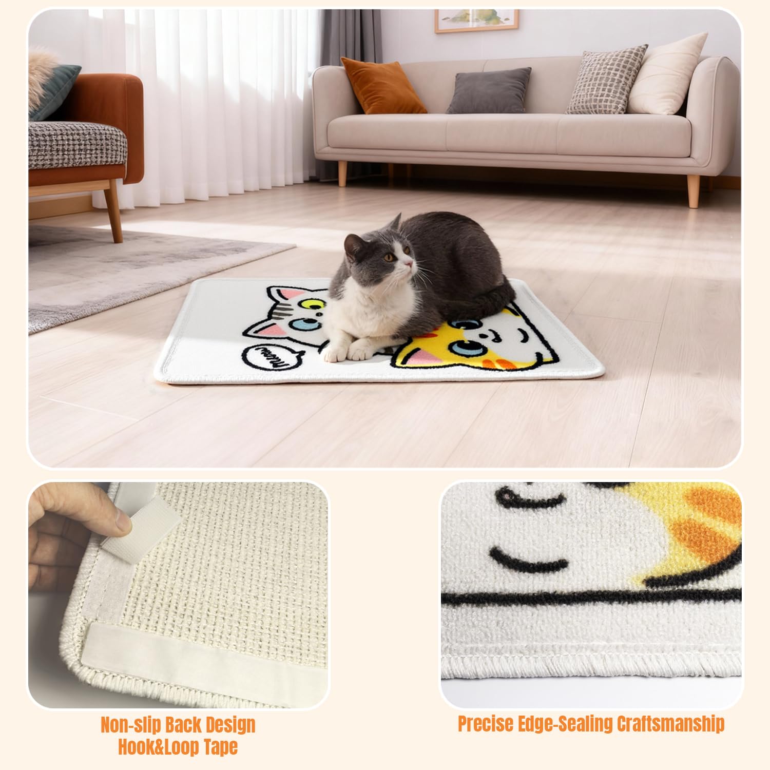 Bigpomelos cute cat-pattern design blends with home decor.