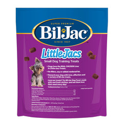 Bil-Jac Little Jacs chicken liver flavor close-up appealing to small dogs for training.