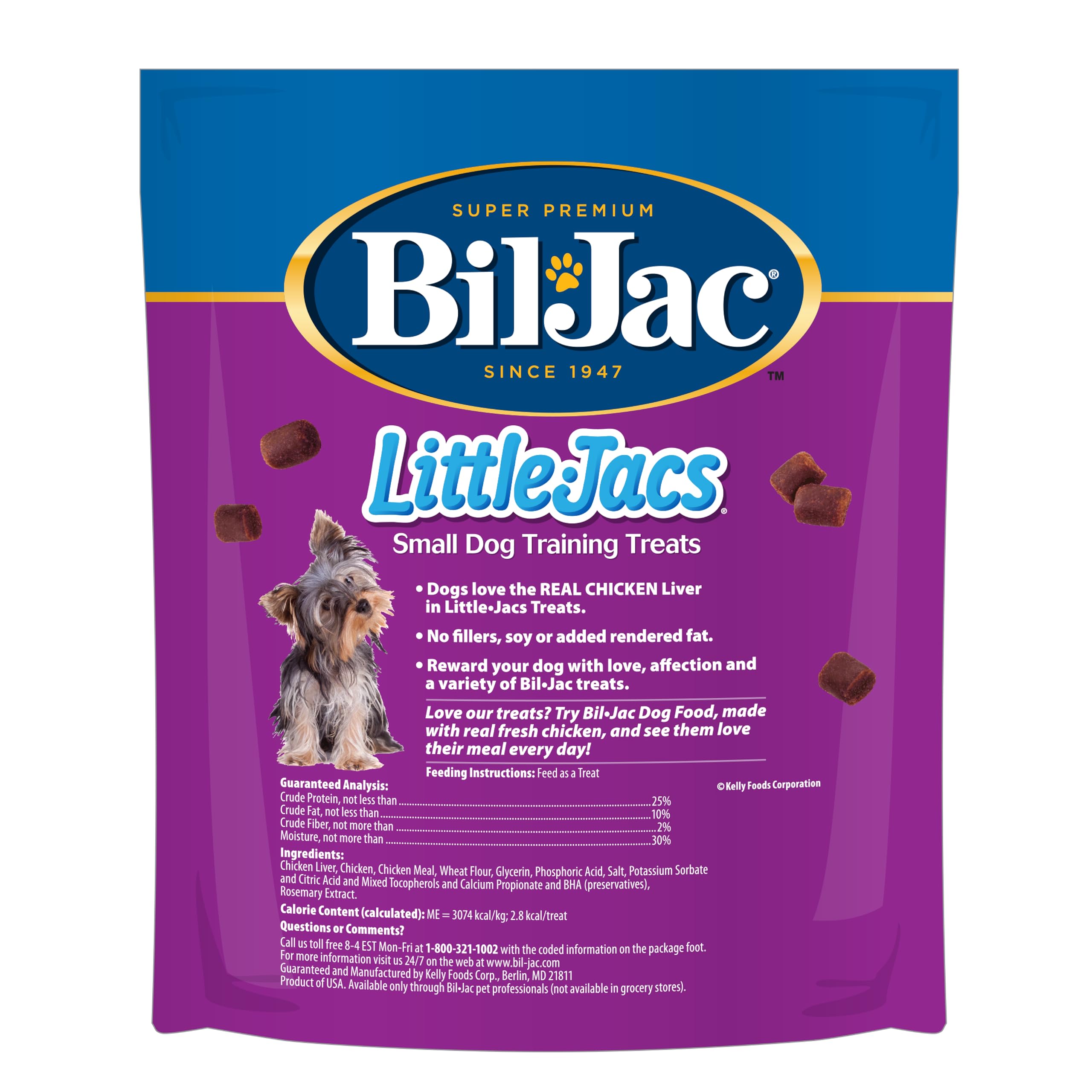 Bil-Jac Little Jacs soft training treats closeup, perfect reward for puppy training sessions.