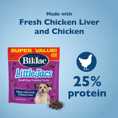 Bil-Jac Little Jacs USA-made label signals quality ingredients for small-dog rewards.