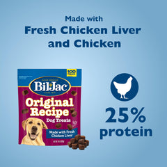 Bil-Jac resealable pouch keeps treats fresh between training sessions.