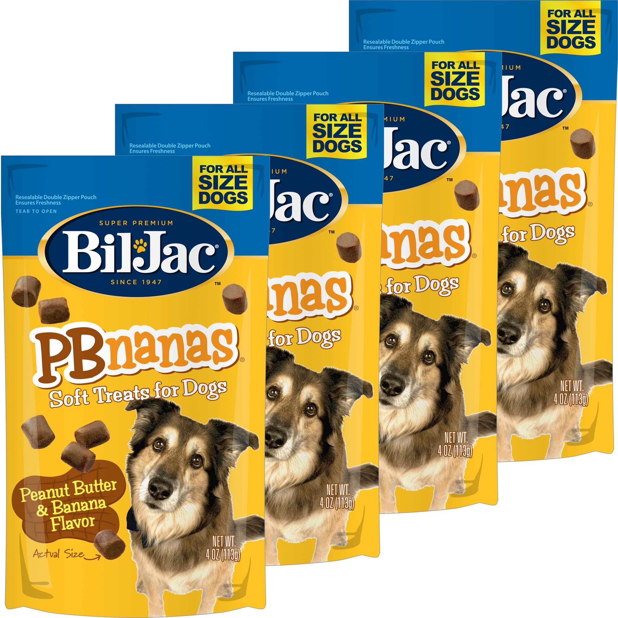 Bil-Jac PB-Nanas packaging highlights real chicken liver in premium treats.