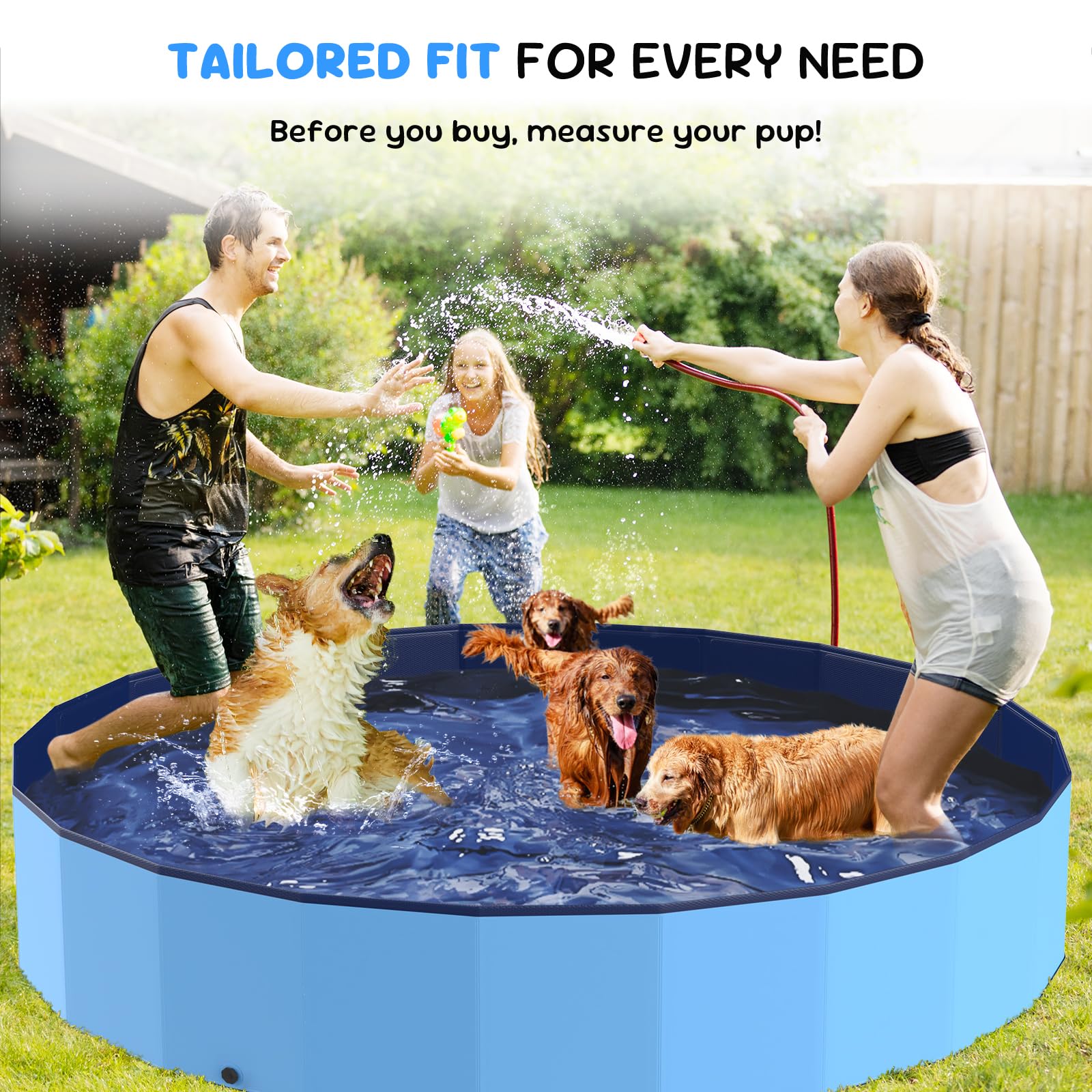 Bilibara 87-inch pool size variations for different dogs