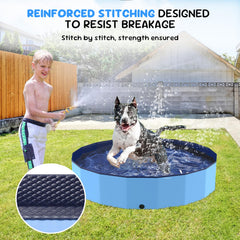 Bilibara dog pool with drain hose connects for easy water disposal after use.
