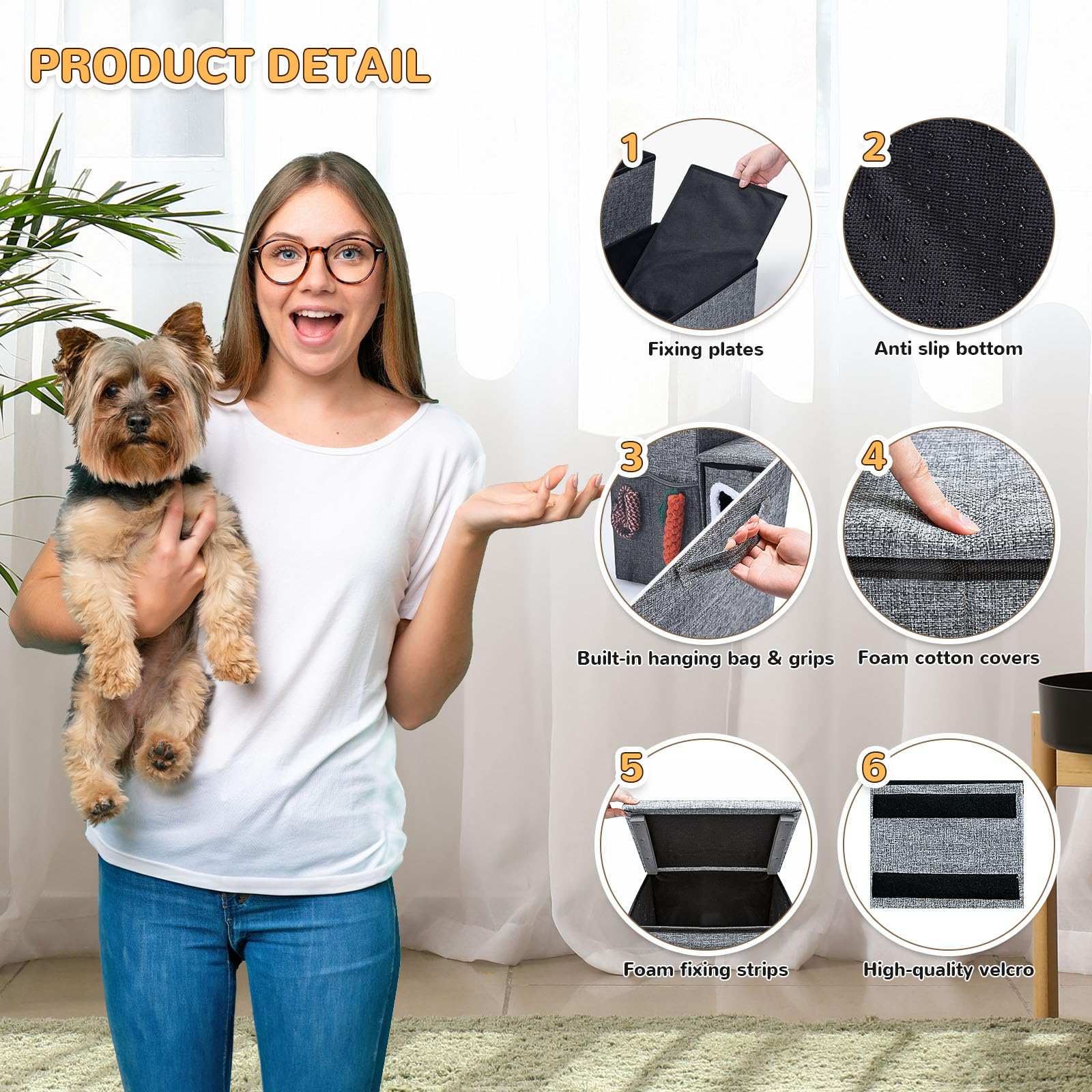 Bilibara dog stairs plush condo provides cozy resting space