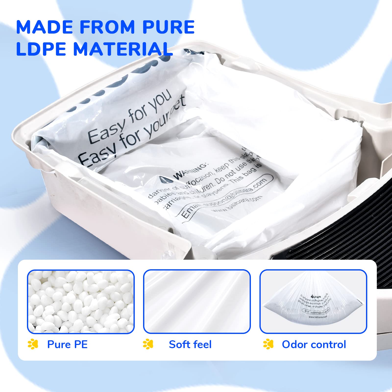 Bilibara drawer-compatible liner supports Catit SmartSift and Leo bins