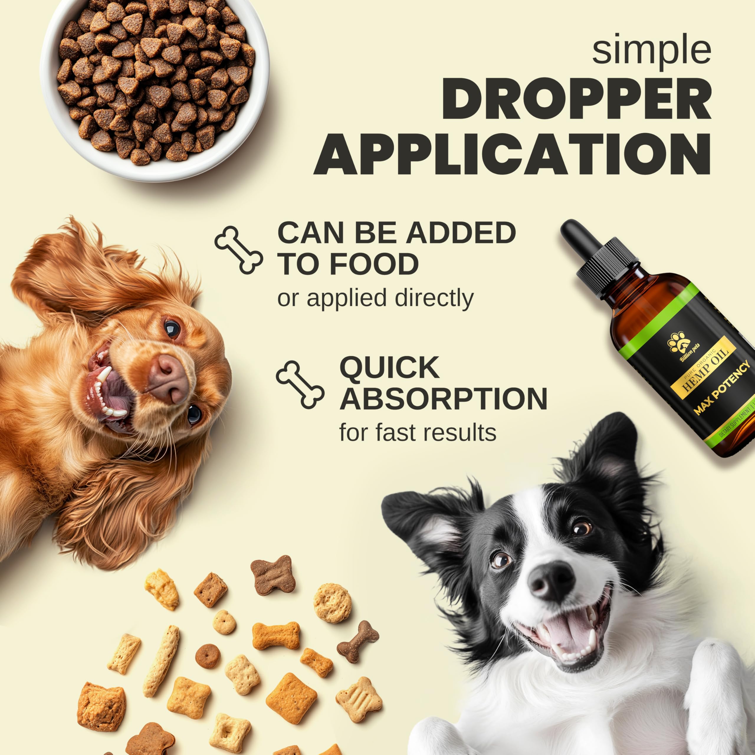 Billion Pets hemp oil dropper for easy administration