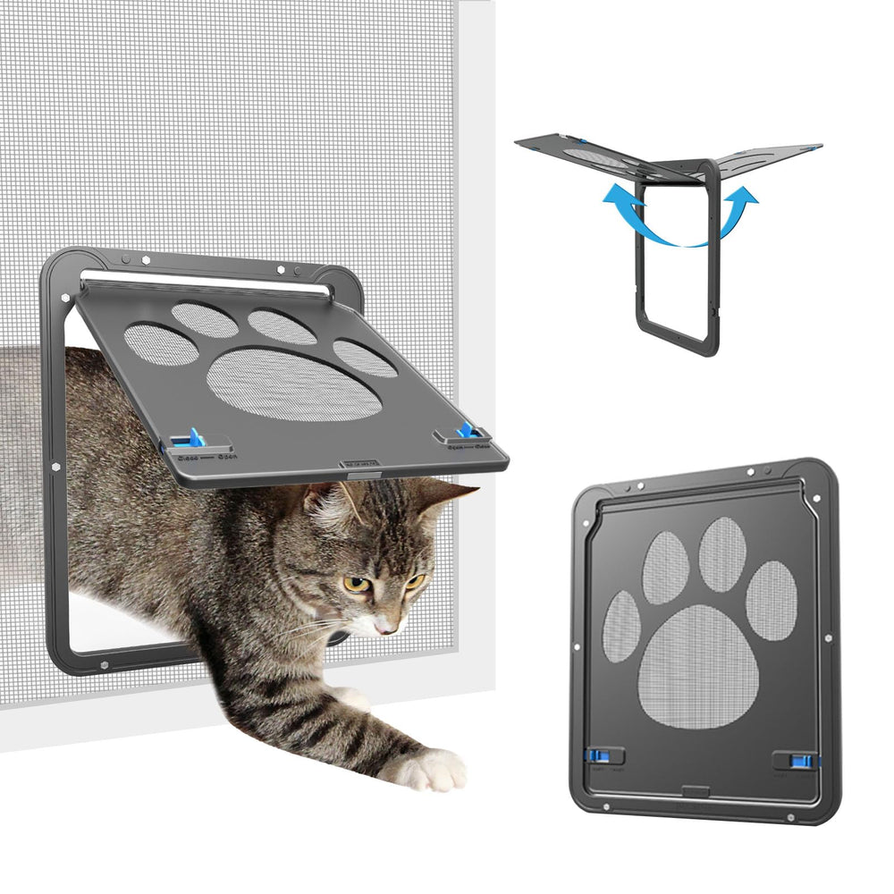 Billionchains cat screen door front view with magnetic closure enables easy pet access