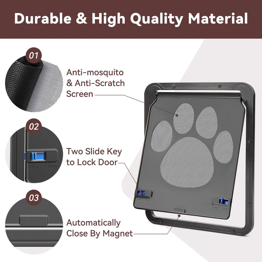 Billionchains cat screen door installation shows two-person setup for precise frame fit