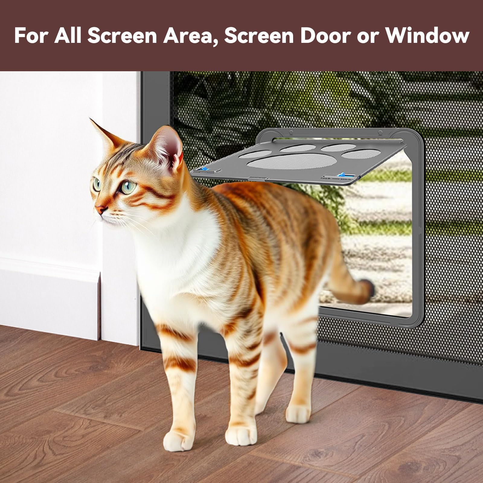 Billionchains cat screen door locking feature offers two-way security for homes