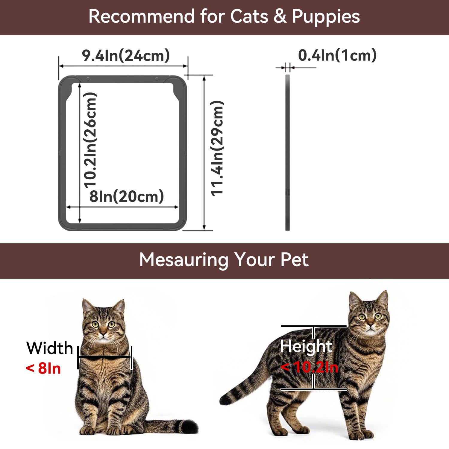 Billionchains cat screen door fits screen areas like balcony or window screens