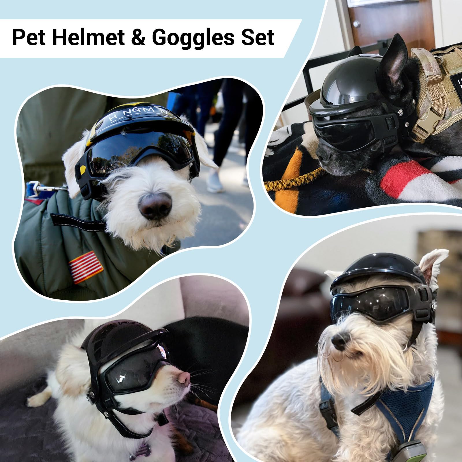 BillionChains dog goggles with hard lenses protect eyes from wind and sun on adventures.