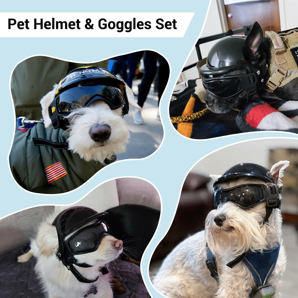 BillionChains dog goggles with hard lenses protect eyes from wind and sun on adventures.