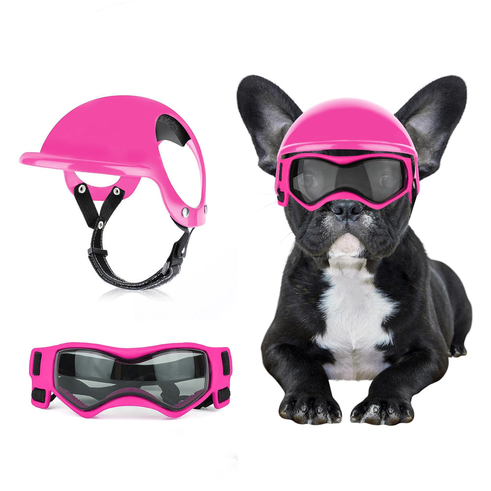BillionChains dog helmet pink front view shows protective compact design.