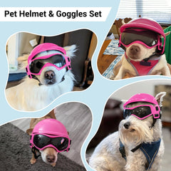 BillionChains dog helmet pink top view highlights breathable interior foam.