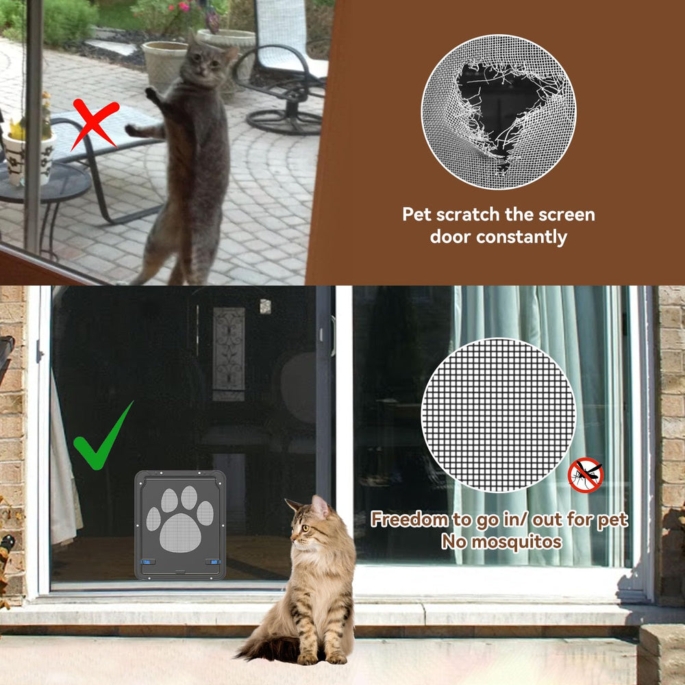 Billionchains dog screen door locking side-handle demonstrate secure access