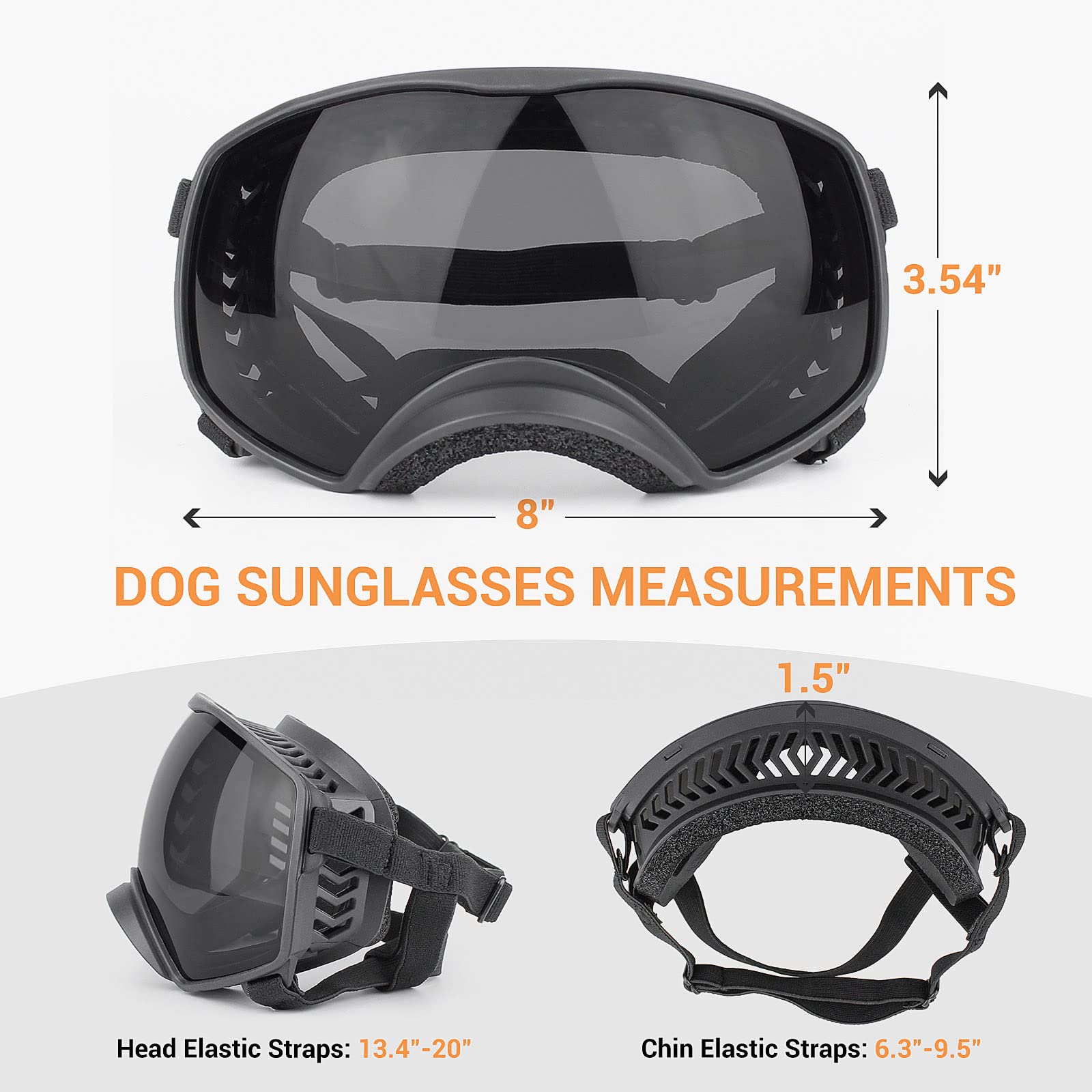 Billionchains dog sunglasses shown worn by a dog during outdoor adventure.