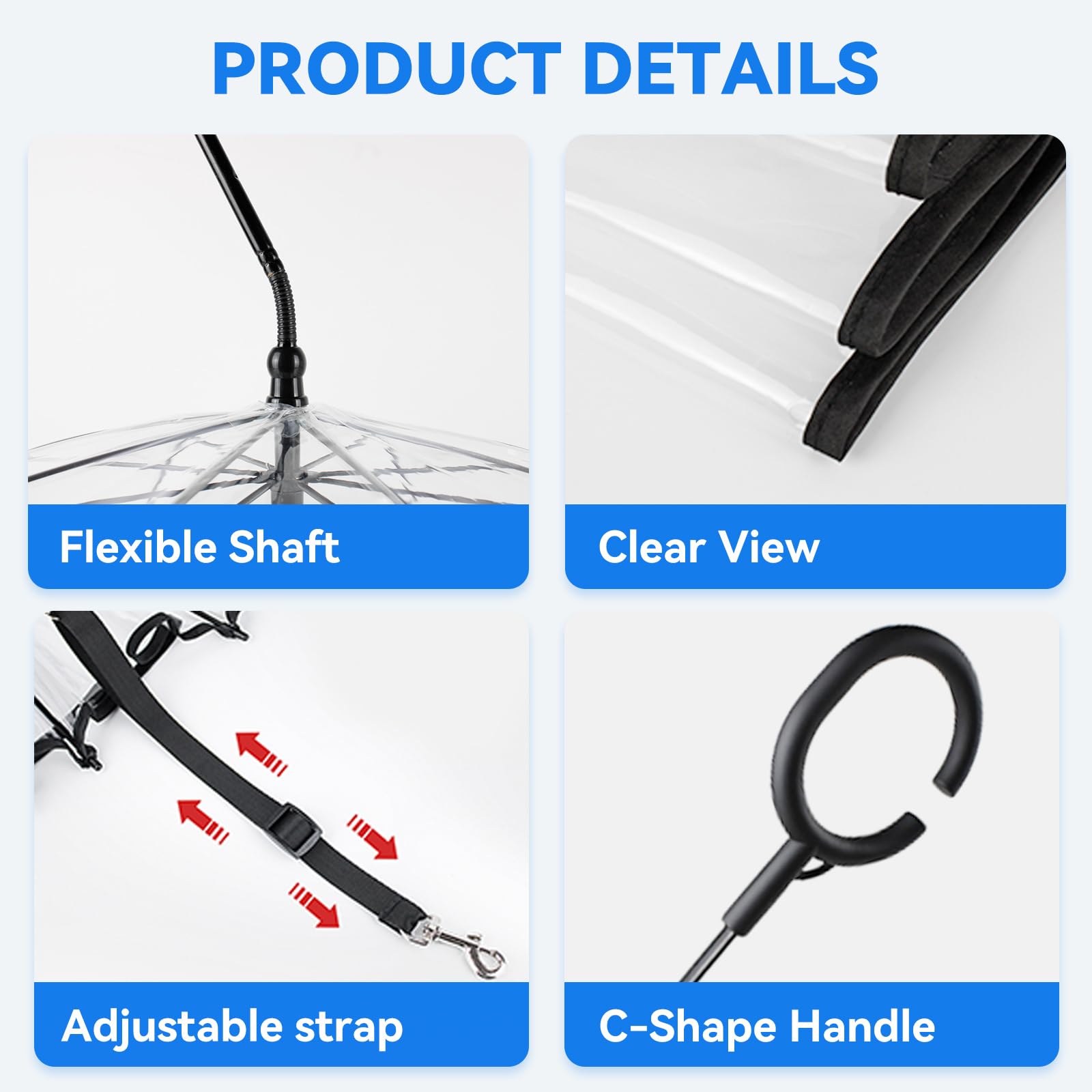 BillionChains dog umbrella assembly-steps shows easy setup for rain protection.