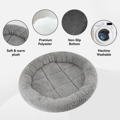 Billionchains round cat bed anti-slip bottom keeps it steady during relaxed naps.