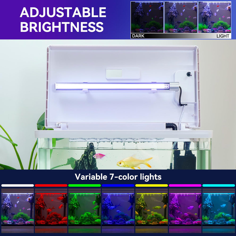 BINANO 10-gallon betta tank brightness control enables natural-looking lighting anytime.