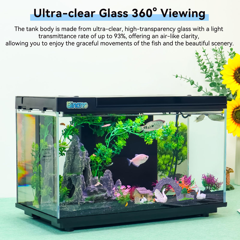 BINANO fish tank six-color LED lighting highlights aquatic display