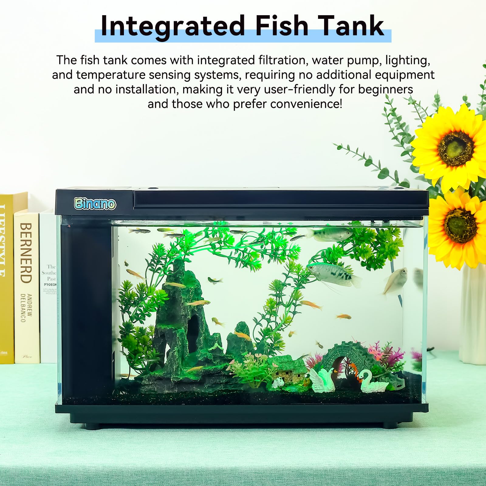 BINANO fish tank smart storage base keeps gear neatly organized