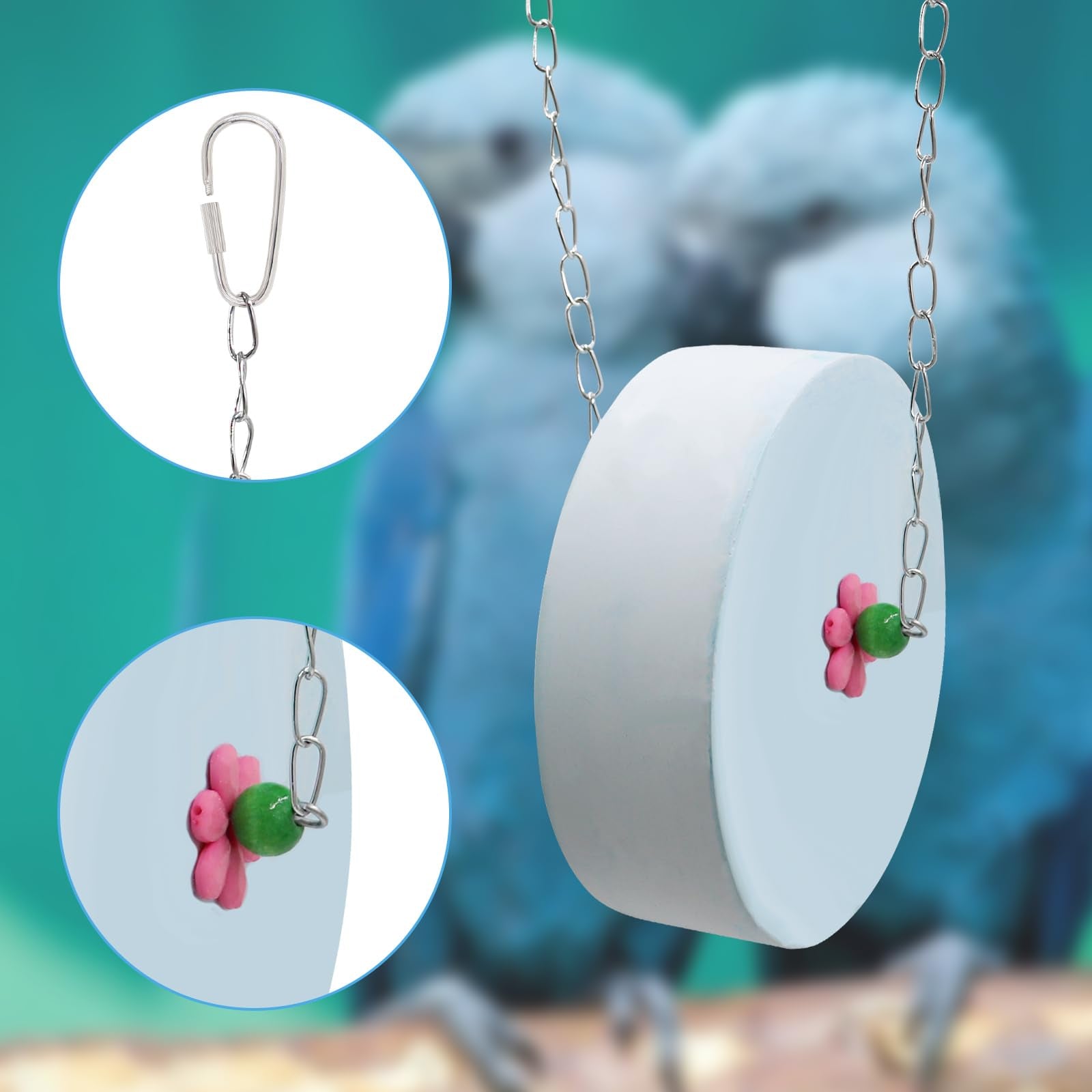 BingegePet Diseño cilindro azul: opción versátil para loros y aves medianas.