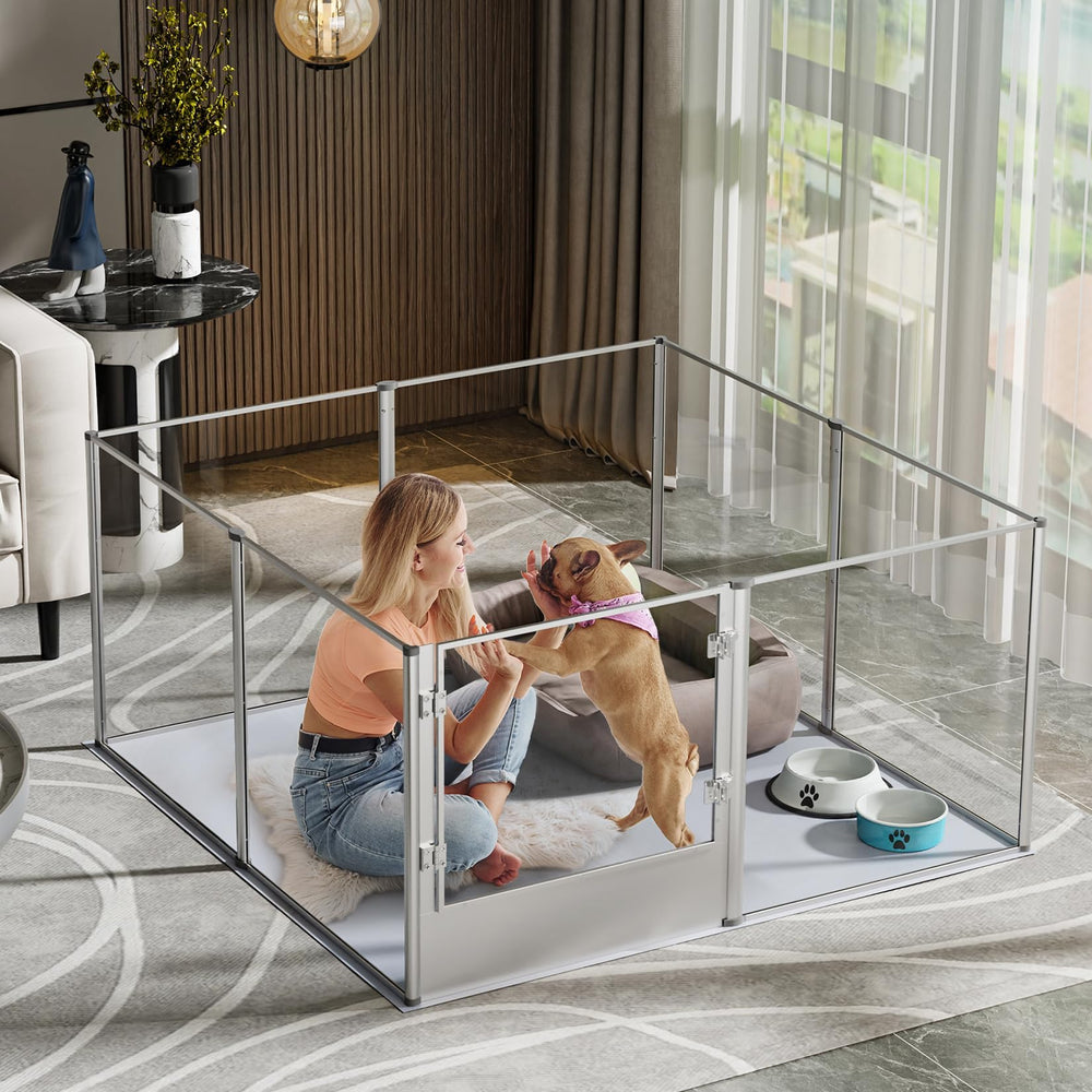 BingoPaw dog-playpen-in-use-puppy captures spacious interior for playing and resting.