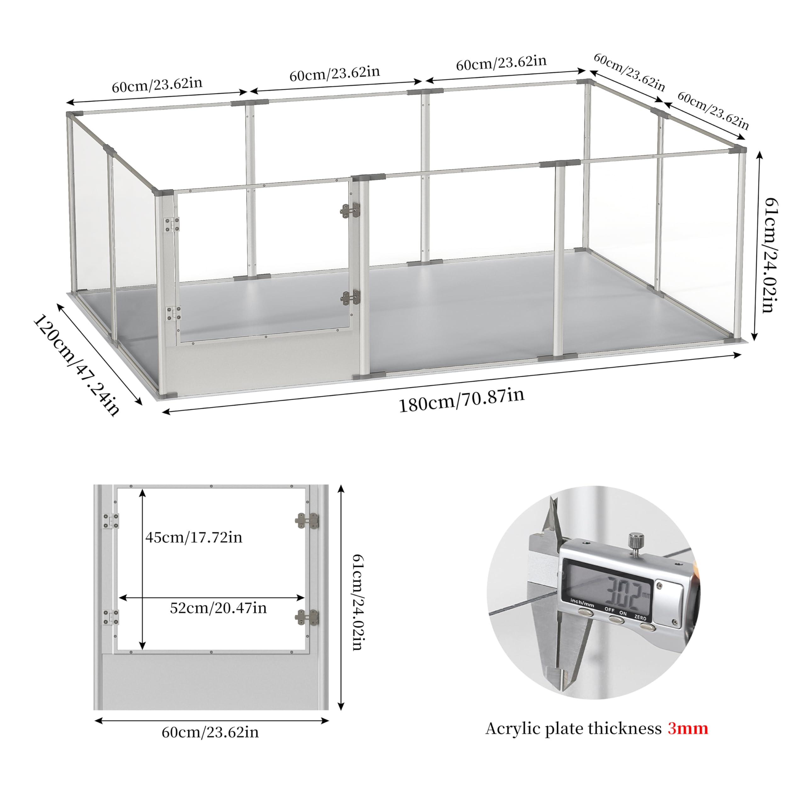 BingoPaw panels measure 23.6 by 24 inches for spacious enclosure.