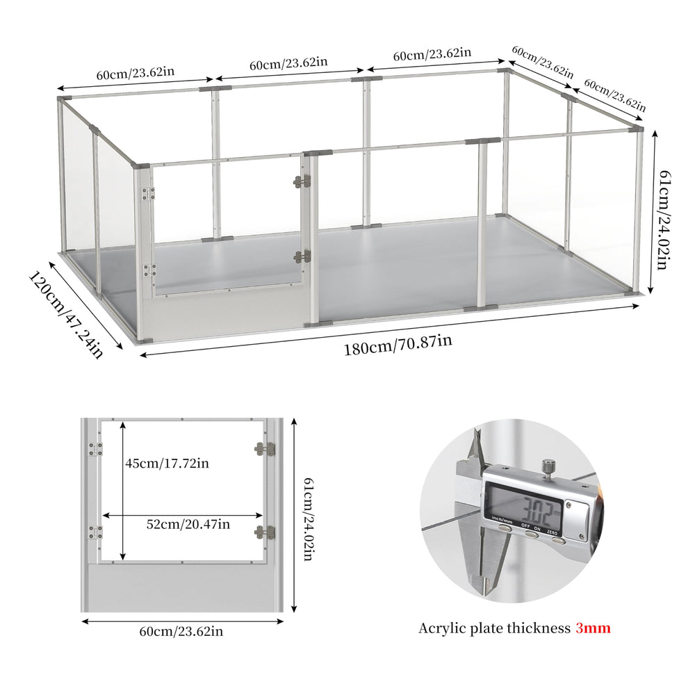 BingoPaw panels measure 23.6 by 24 inches for spacious enclosure.